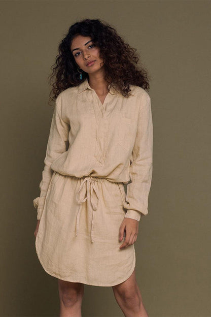 Meet me by the Cliff Dress in Neutral Beige