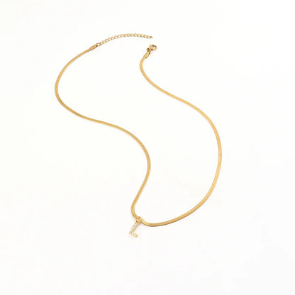 Melly Initial Herringbone Necklace